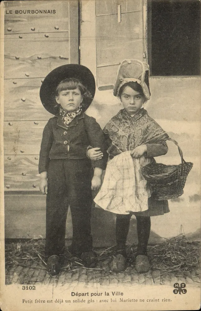 Deux enfants — Départ pour la Ville — Éditeur MTIL, n° 3102 - Vorderseite