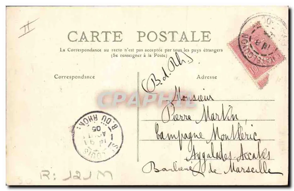 A Bourrée de Aubergne — cena de aldeia — M. Licardies, café e vinhos, 1899 - Verso