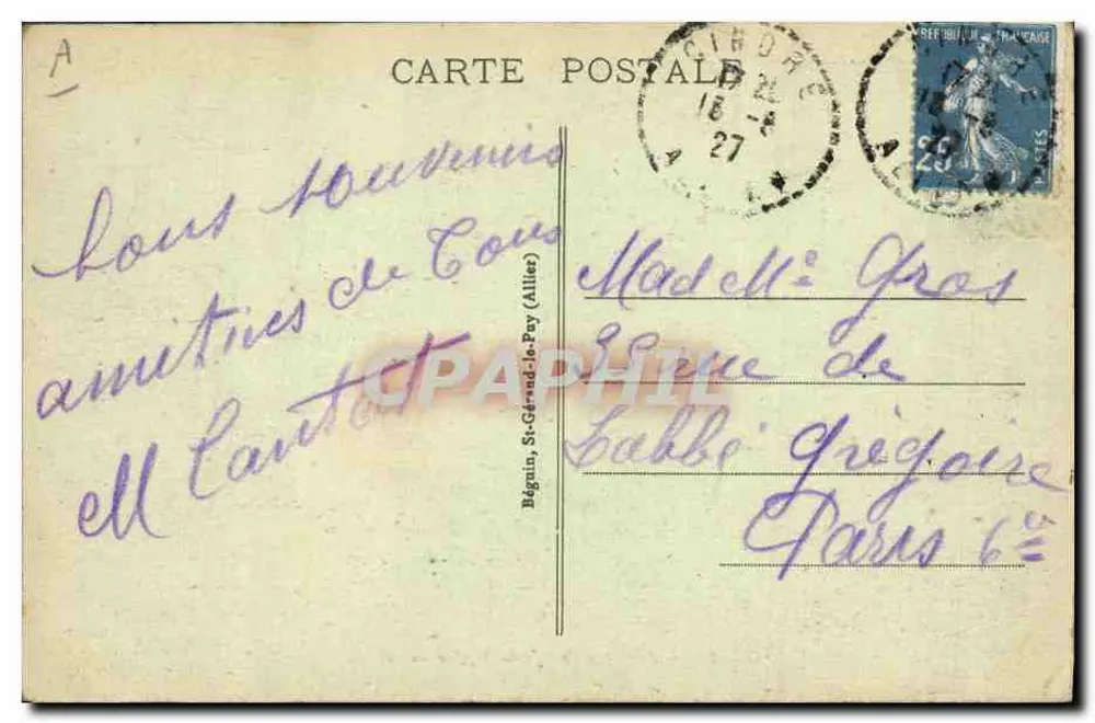 Bourbonnais — Frau, die Garn spinnend — Idsal, n°21 - Rückseite