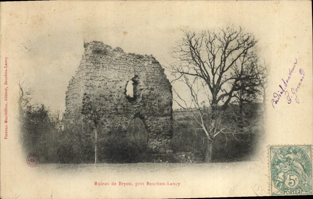 Ruínas de Bryon perto de Bourbon-Lancy — editor Perreau-Mandrillon, número de série 6-5 - Frente