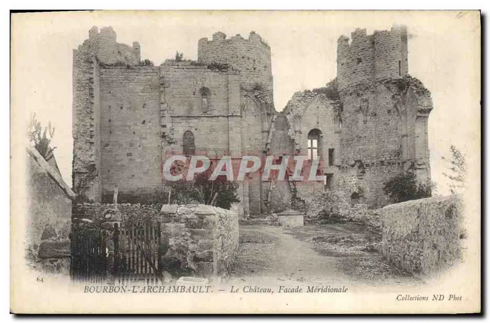 Bourbon-Earchambault — O Castelo, Fachaada Meridional — Collections ND Phot - Frente