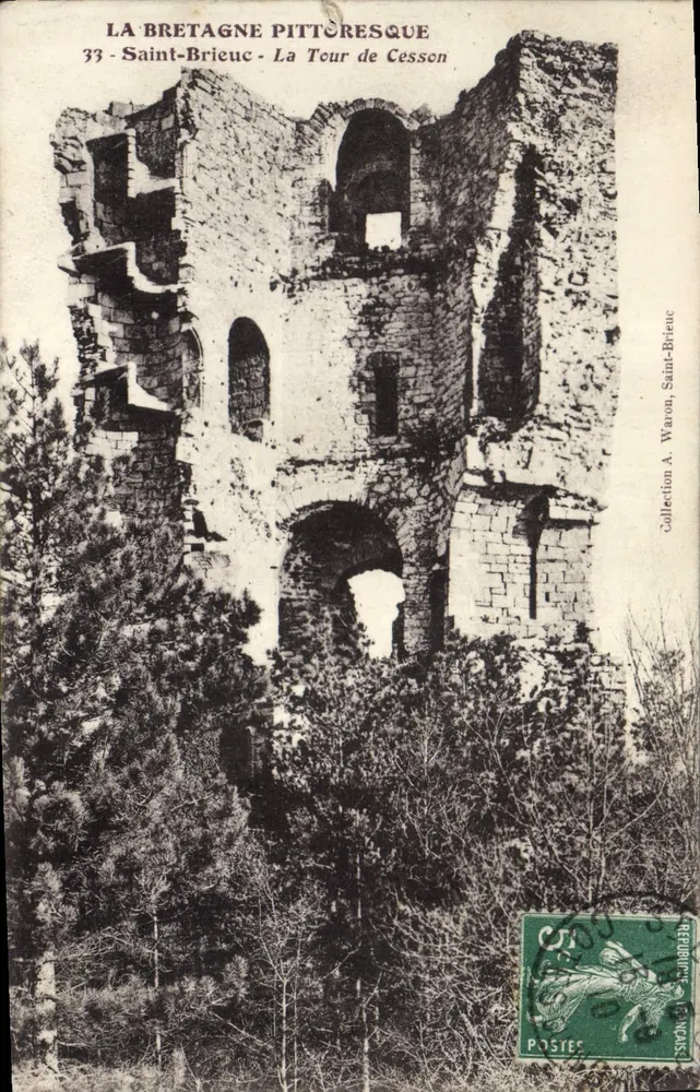 A Bretanha Pitoresca — Saint-Brieuc - A Torre de Cesson — Coleção A. Waron - Frente