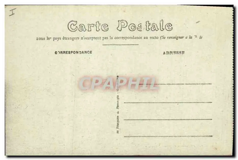 Ballon — O Castelo — Edição J. Bouveret, Le Mans - Verso