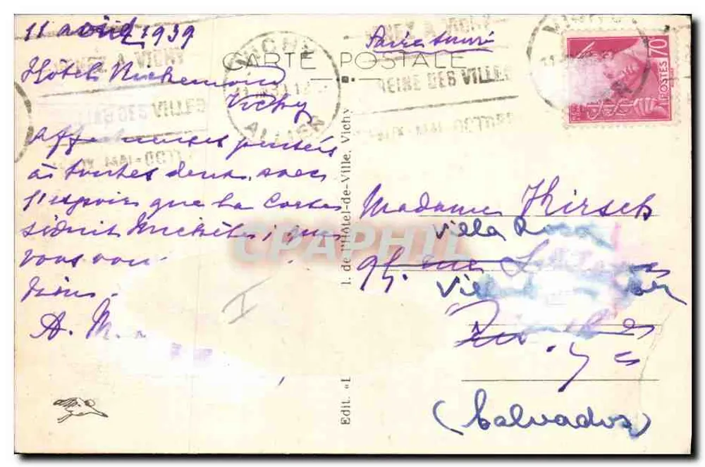L'Auvergne pittoresque — La demande en mariage — Éditeur : L. de l'Hotel-de-Ville, Vichy, n° 172 - Verso