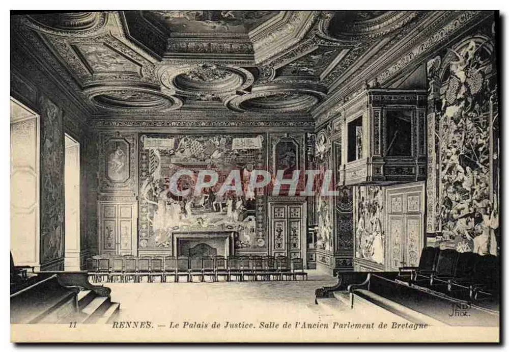 Rennes — Das Justizpalast. Saal des Alten Parlaments der Bretagne — JND Frère - Vorderseite
