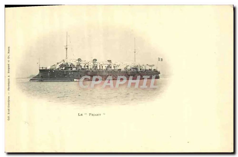 O "Friant" — navio de guerra francês — Foto Grasaljeau, Nancy - Frente