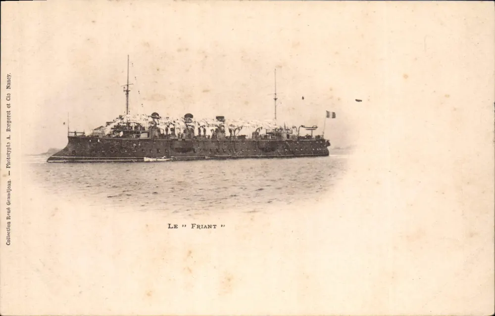 O "Friant" — navio militar francês — Fototipia A. Bergeret et Cie, Nancy - Frente