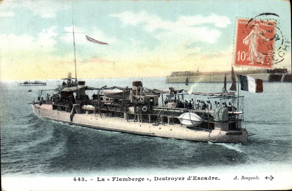 Der « Flamberge », Zerstörer der Flotte — A. Bougault, Nr. 443 - Vorderseite