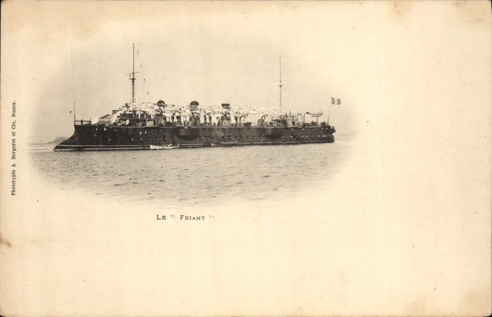 O 'Frient' — navio militar francês — Fototipia A. Bergeret e Cie, Nancy - Frente