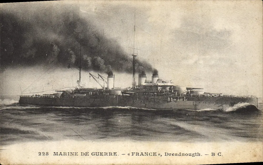 Navio de guerra « France » — Dreadnought — B.C. — n°228 - Frente