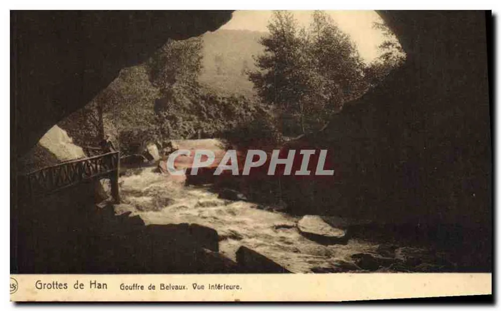 Han-Höhlen — Belvaux-Schlucht. Innenansicht — S.A. des Grottes de Han-sur-Lesse et de Rochefort, Nr. 23 - Vorderseite