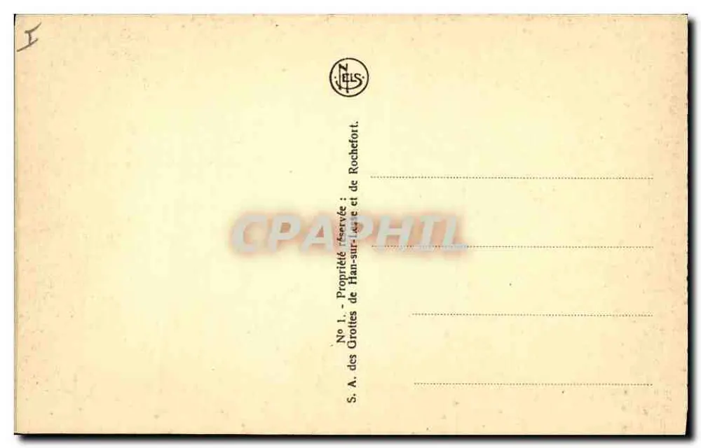 Höhlen von Han — Eingang zur Drapierhalle — Verleger J. Leus - Rückseite