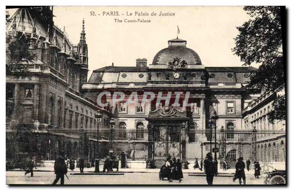 Paris - O Palácio de Justiça — The Court-Palace — Fotógrafo 'Abellia' Paris, n°52 - Frente