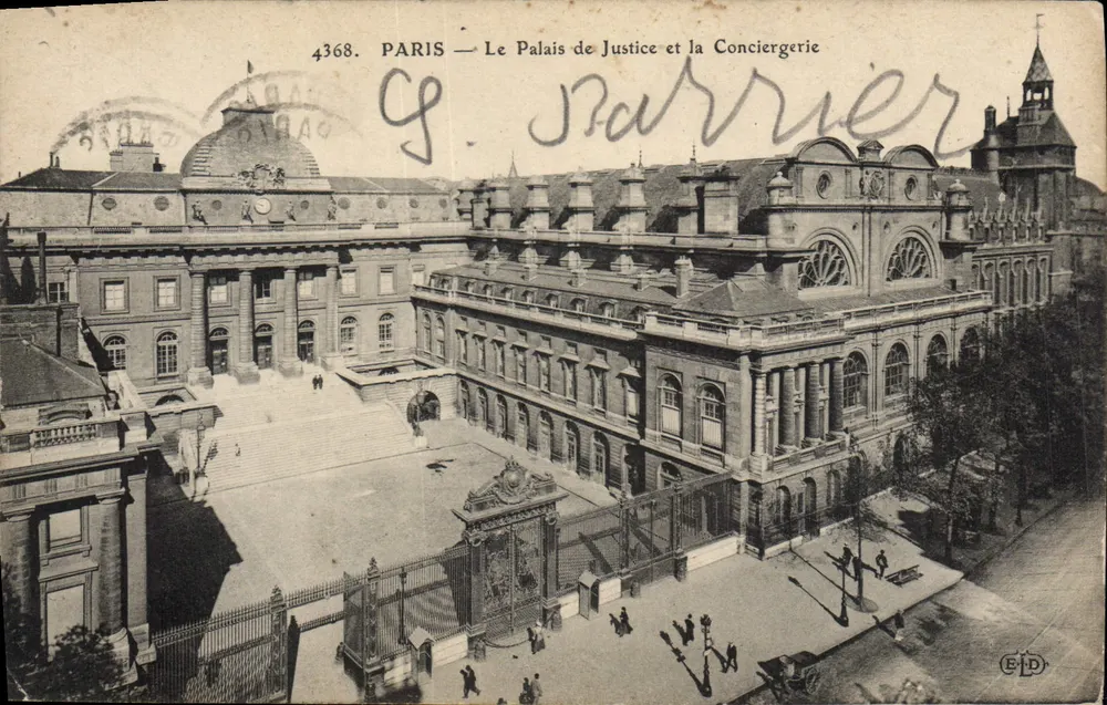 PARIS — O Palácio da Justiça e a Conciergerie — G. Parrierier, n°4368 - Frente