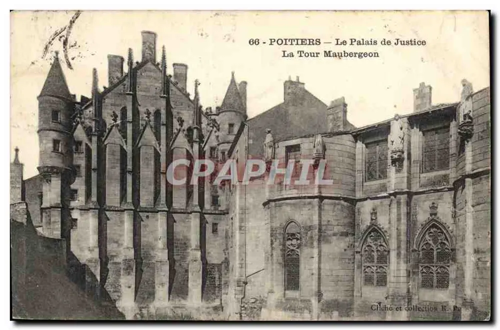 Poitiers — Das Justizpalast, Die Maubergeon-Turm — Foto und Sammlung R. Pa - Vorderseite