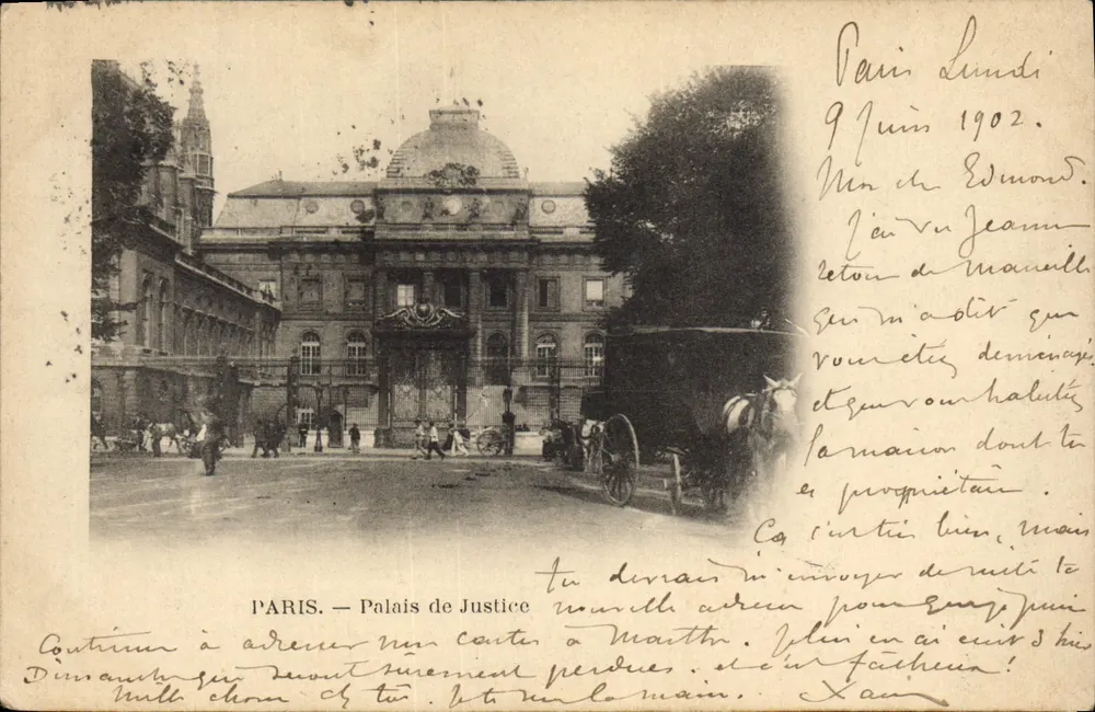 Paris — Palácio de Justiça — Editor desconhecido, número de série não visível - Frente
