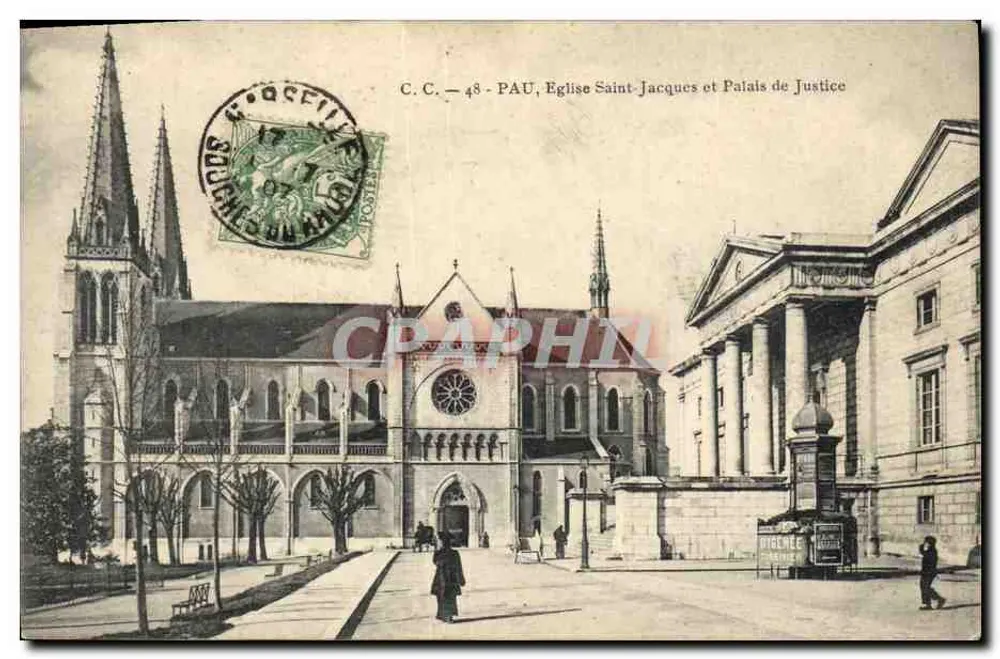 Pau - Kirche Saint-Jacques und Palast der Gerechtigkeit — C.C. 48 - Vorderseite