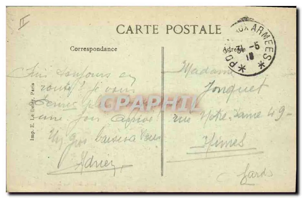 Creil (Oise) — Rue Gambetta, zerstörte Häuser — Edit. Maurice Lehoux, Creil - Rückseite