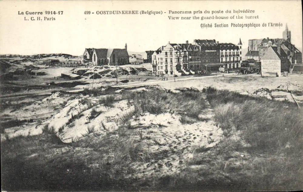 Oostduinkerke (Belgien) — Panorama aufgenommen vom Aussichtsposten — Section Photographique de l'Armée, n°499 - Vorderseite