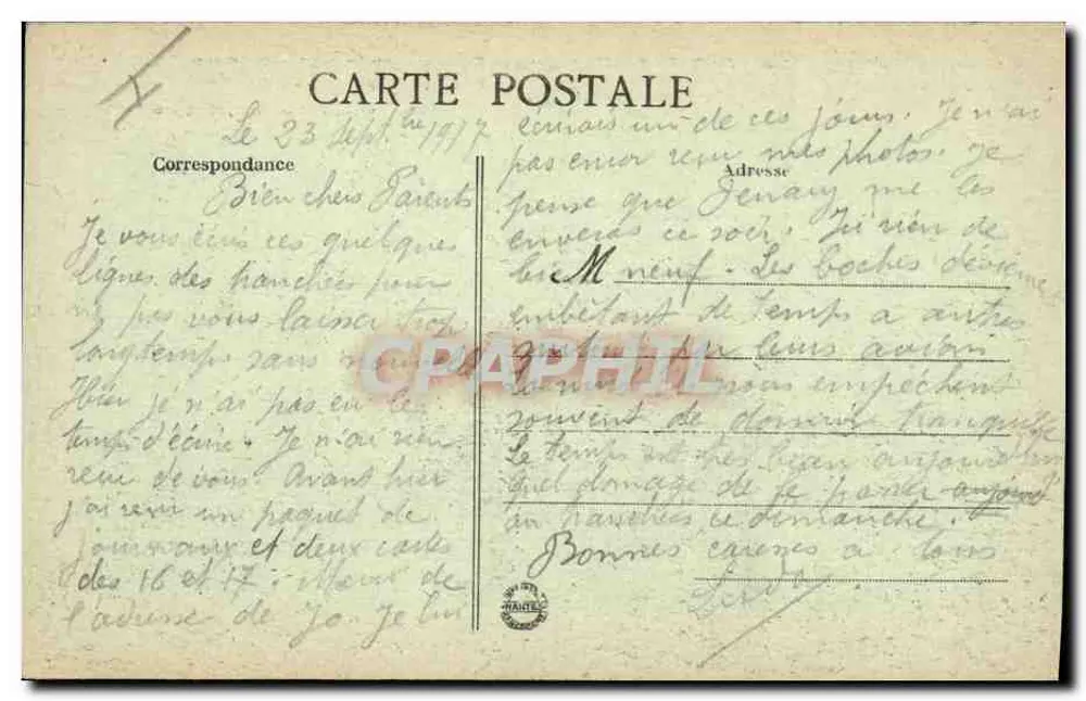 Oostduinkerke (Belgien) — Panorama aufgenommen vom Aussichtsposten — Section Photographique de l'Armée, n°499 - Rückseite