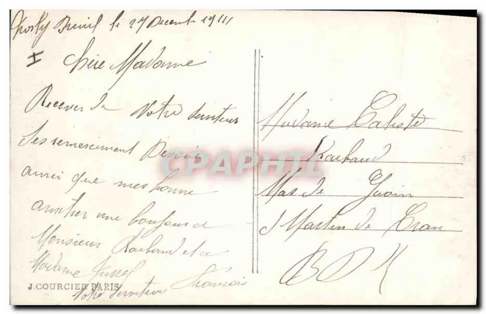 Malines — Kathedrale nach dem Bombenangriff — J. Courcier Paris - Rückseite