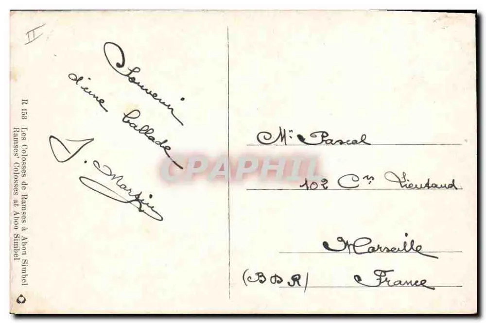 Os Colossos de Ramsés em Abou Simbel — J. Martin — R 133 - Verso