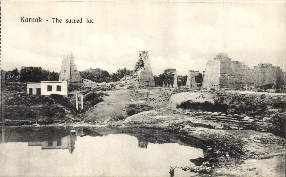 Karnak — święte jezioro — Union Postale Universelle, seria 53 - Awers