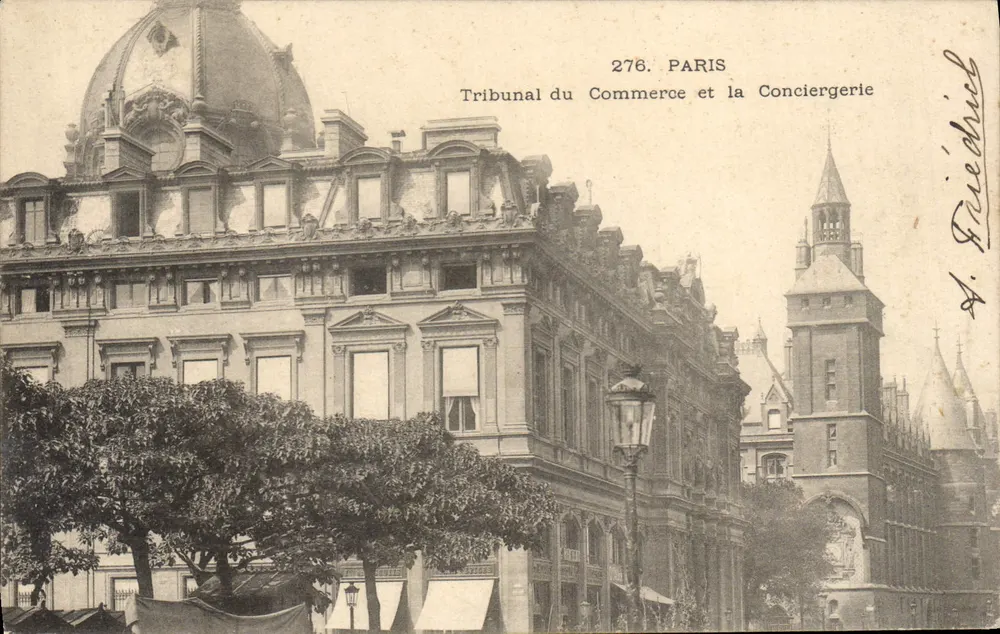Paris — Gericht des Handels und die Conciergerie — A. Friedrich - Vorderseite
