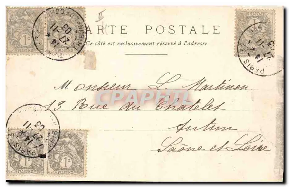Paris — Gericht des Handels und die Conciergerie — A. Friedrich - Rückseite