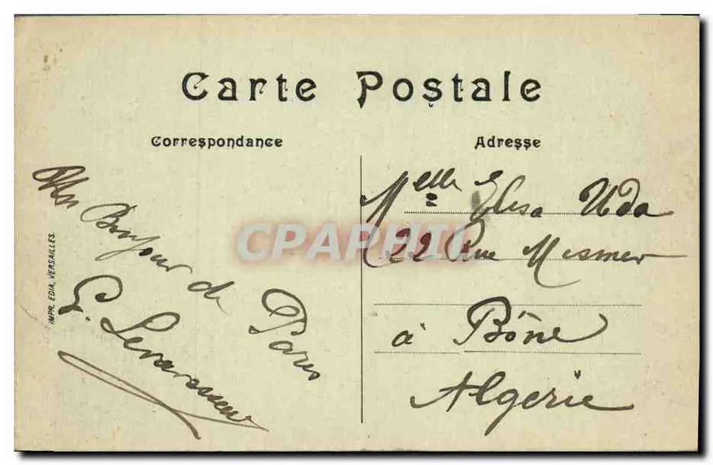 Paris — O Palácio de Justiça — Editor: N. P. Eda Versailles - Verso