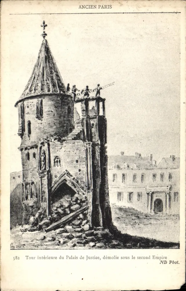 Innenansicht der Tour des Palais de Justice, zerstört unter der Zweiten Republik — Altes Paris — ND Pbol. n°582 - Vorderseite