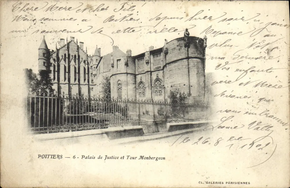 Poitiers — 6 - Palast der Justiz und Tour Monbergeon — CL. GALLERIES PARISIENNES - Vorderseite