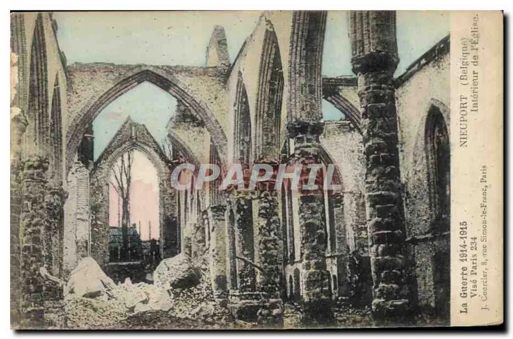 Innenansicht der Kirche — NIEUPORT (Belgien) — J. Courcier, Paris - Vorderseite