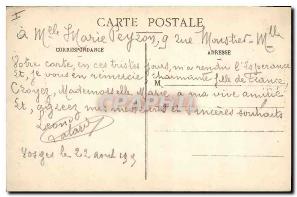 A Guerra de 1914-1915 — A la Chipote. - Tumbas — E. Mamet, Rambervillers - Verso