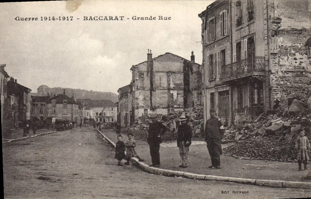 Baccarat - Grande Rue — destrucciones de la Guerra 1914-1917 — Edit Bertrand - Anverso