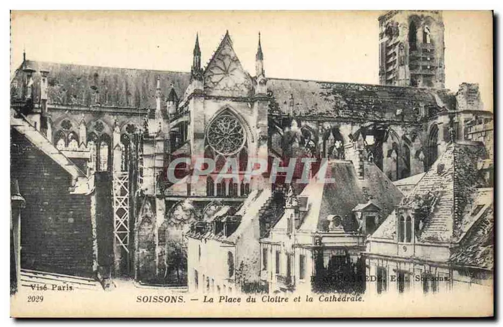 Soissons — Der Cloister-Platz und die Kathedrale — Impr. Phot. Neurouin & Cie, Soissons - Vorderseite