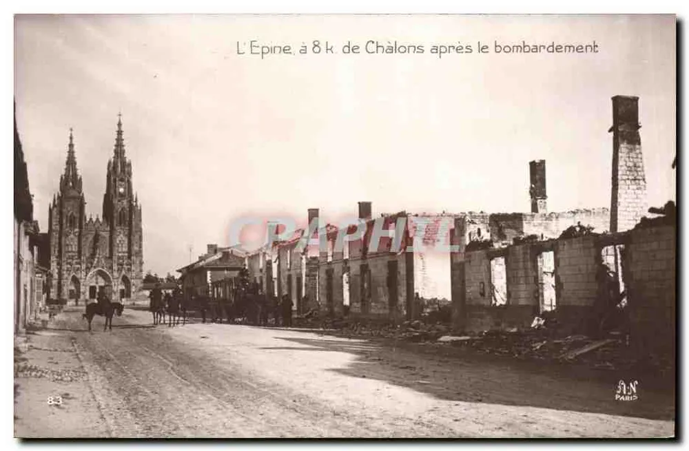 Die Spine, 8 km von Châlons nach dem Bombardement — Patriotische Galerie Nr. 88, Verlag J.N. Paris - Vorderseite