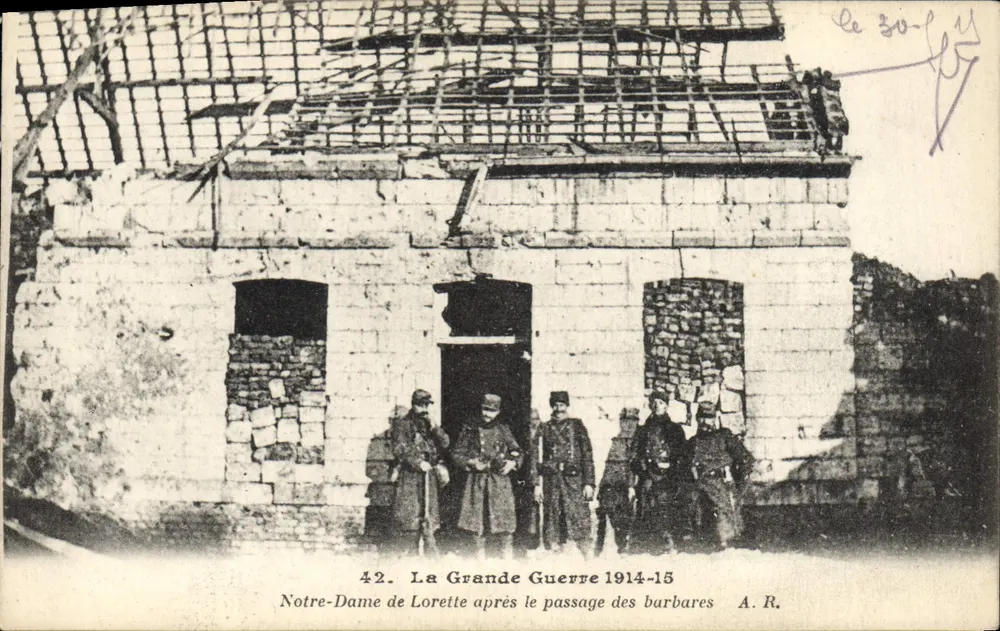 Notre-Dame de Lorette — Details der Zerstörung nach dem Großen Krieg 1914-15 — A.R. - Vorderseite