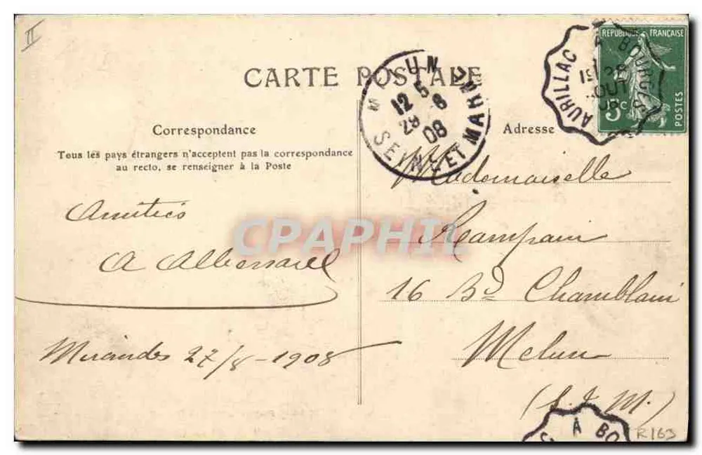 Bourrée d'Auvergne — Apresentação das Senhoras — M.T. I.L. n°304 - Verso