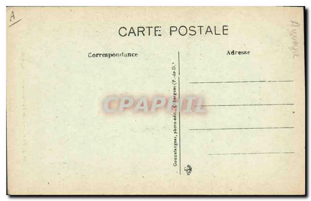 Paisagem da Auvergne — G. d'O. - Verso