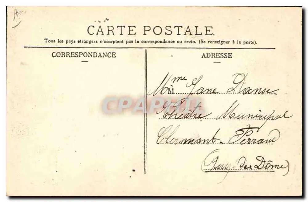 Kleidung von Latour d'Auvergne — Um Clermont-Ferrand (Puy-de-Dôme) — L'Hirondelle - Paris - Rückseite