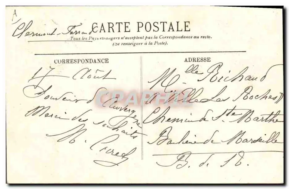 Tipos de Auvergne — A Bourrée — LL. - Verso