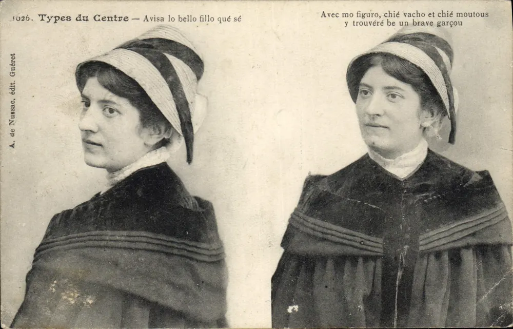 Types du Centre — Avisa lo bello fillo qué sé — A. de Nussac, édit. Guéret - Frente