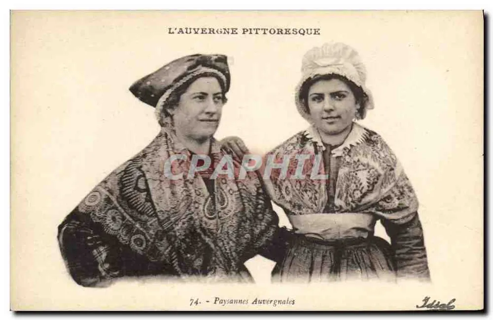 Camponesas da Auvergne — A Auvergne pitoresca — Ideal, n°74 - Frente