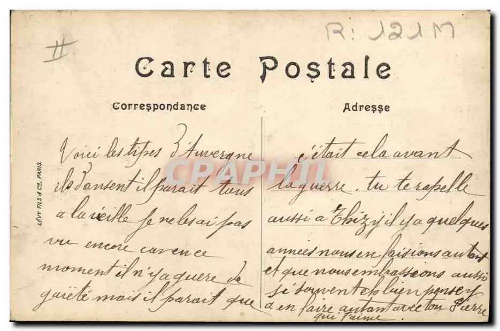 Tipos da Auvergne — Entre duas Danças — Lévy fils & Cie, Paris, n°22 - Verso
