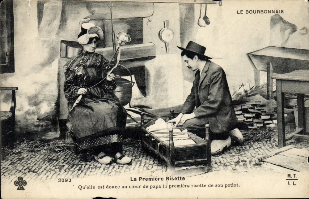 La Première Risette — scène de vie domestique — LE BOURBONNAIS, n° 3092 - Recto