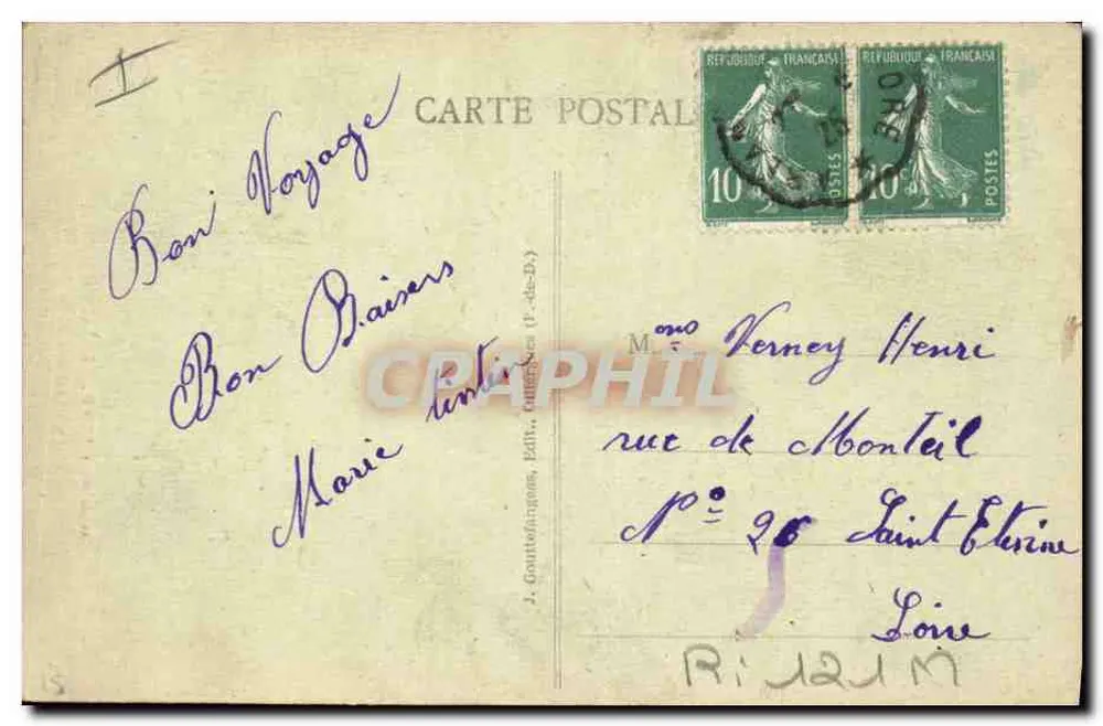 Casais Jovens — A Auvergne — g.D'O. - 1239 - Verso