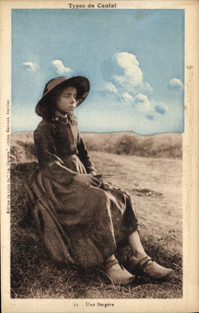 Uma Pastora — Tipos do Cantal — Edição de « La Cigoupe » Adrîse Matrouz, Aurillac - Frente