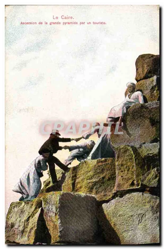 Kairo — Aufstieg zur Großen Pyramide durch einen Touristen — Carto-Sport, Nr. (59802) - Vorderseite