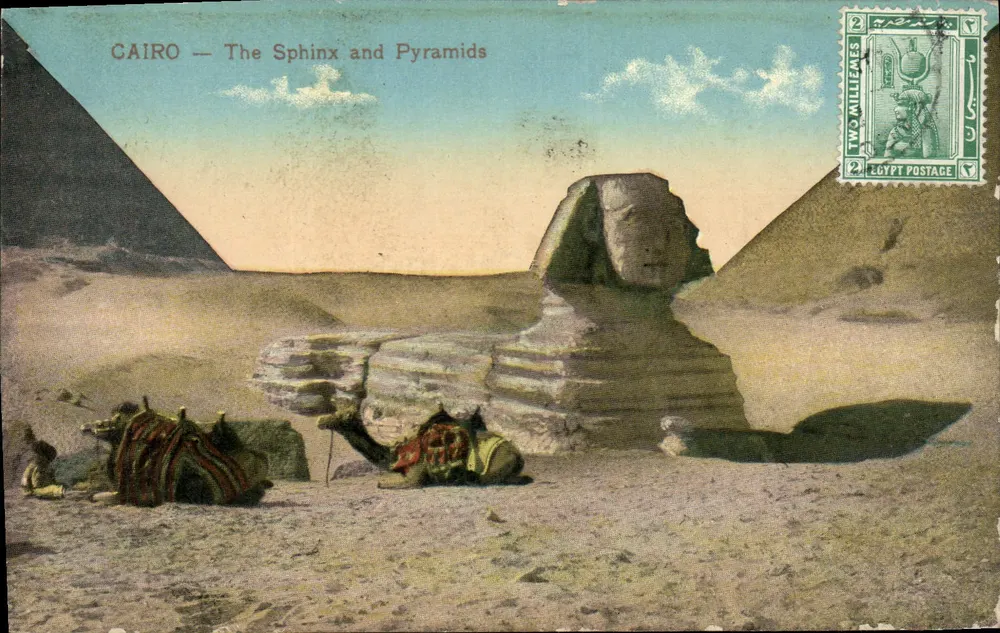 CAIRO — O Esfinge e as Pirâmides — The Cairo Post-Card Trust, Ph. N. 16 - Frente